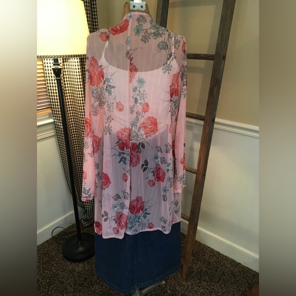 Ragdoll Rose Floral Pink Cardigan Size 3x - Picture 8 of 13